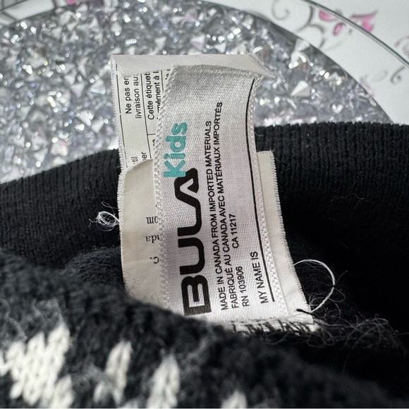 Hat toque winter warm cozy knit Black and White Knit Beanie with Pink Pom - Picture 5 of 7